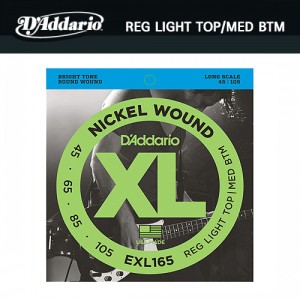 다다리오(Daddario) Nickel Wound Regular Light Top Medium Bottom (045-105) / EXL165 / 베이스기타줄 / 베이스기타스트링