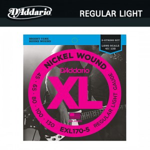 다다리오(Daddario) Nickel Wound Regular Light (045-130) / EXL170-5 / 5현 베이스기타줄 / 5현 베이스기타스트링