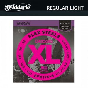 다다리오(Daddario) Flex Steels Regular Light (045-130) / EFX170-5 / 5현 베이스기타줄 / 5현 베이스기타스트링