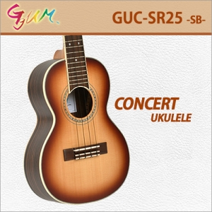[당일배송] 꿈 GUC-SR25-SB / Ggum GUCSR25 SB / 꿈 탑솔리드 콘서트 우쿨렐레/우크렐레 / 측후판 로즈우드 / 선버스트(SB) / 국내생산